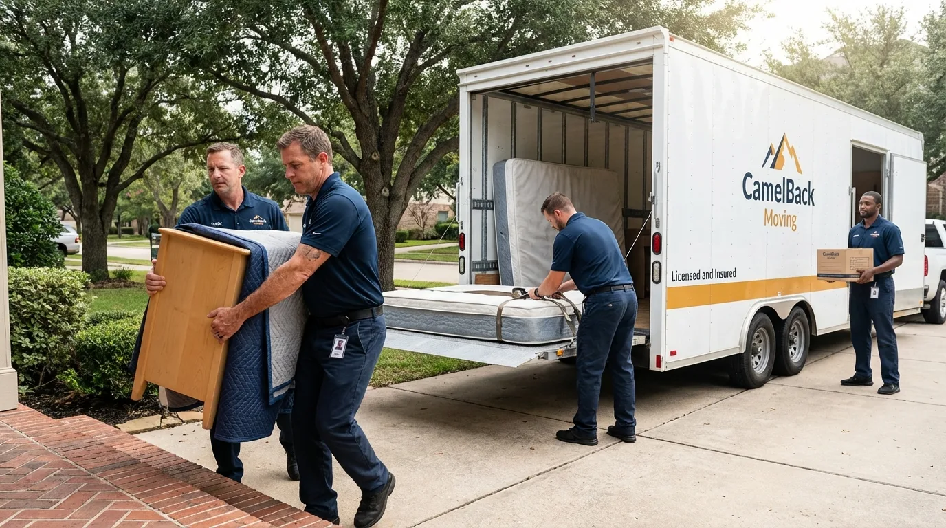Crew loading residential truck for cross-state move from South Fallsburg, NY