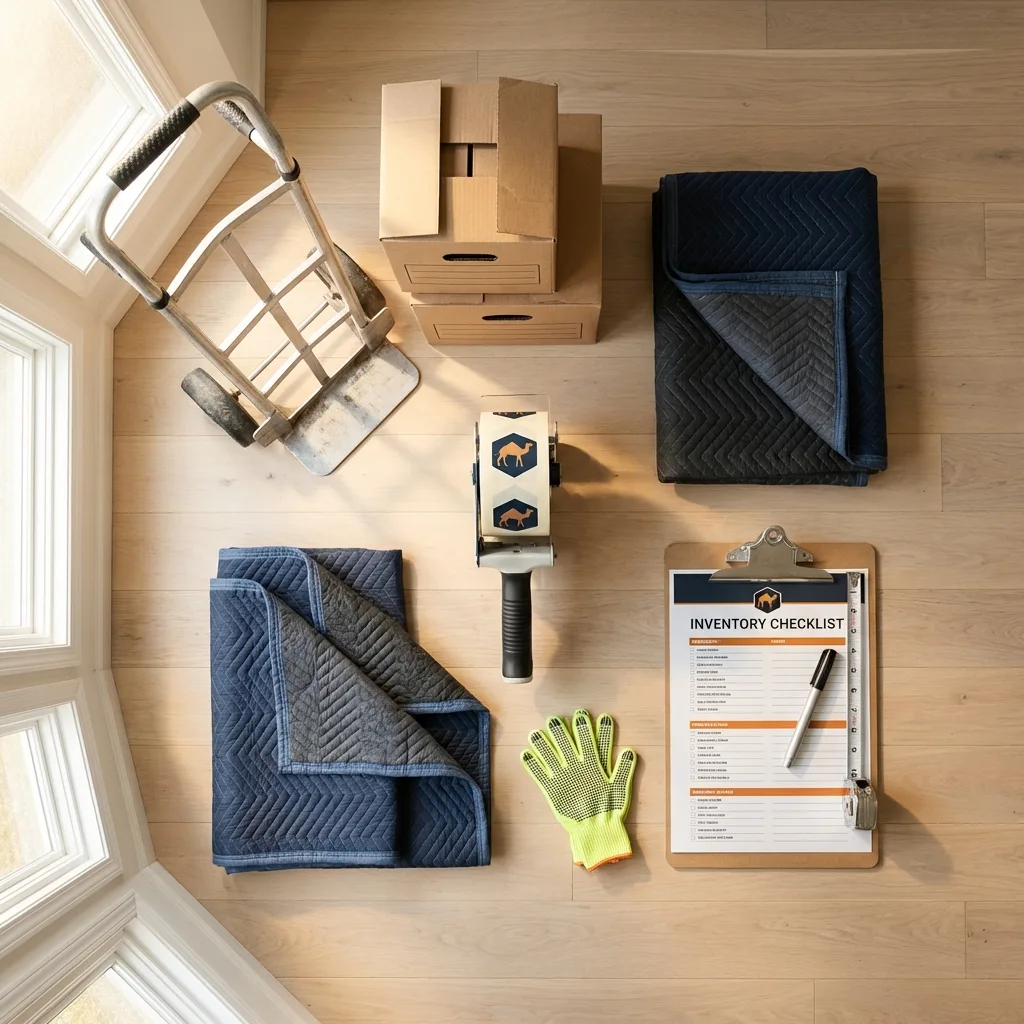Professional moving supplies and packing materials layout for South Fallsburg residential relocations